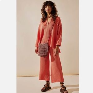 New Free People Hailee Sweater Set Tropical Nectar